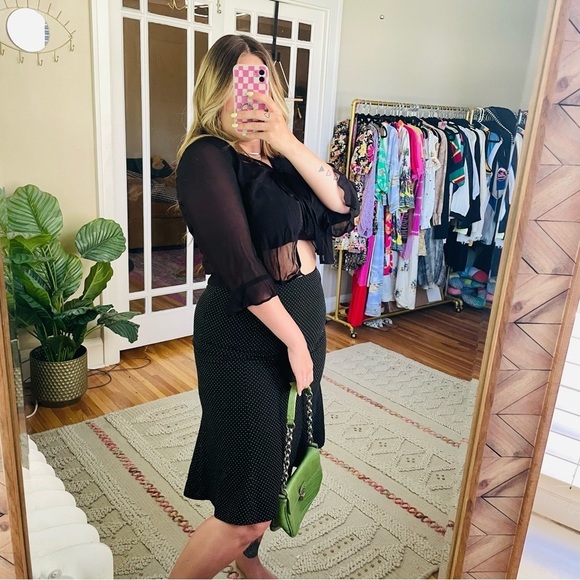 Vintage 90s Polka Dot Skirt - Picture 1 of 6